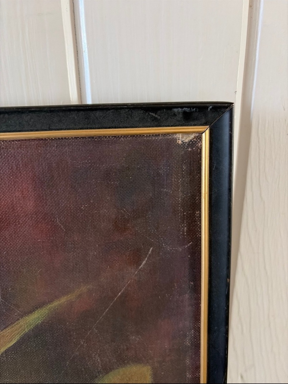 Vintage Floral Oil Painting in Black Frame - Red, White & Yellow Bouquet - Picture 5 of 6